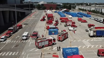 Milano - Allestimento campo base emergenza Covid in zona Fiera (15.07.20)