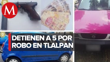 Detienen a 5 por robo a cuentahabientes en Tlalpan