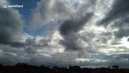 Landscape of black clouds in the afternoon sky