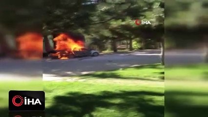 Otomobildeki piknik tüpü bomba gibi patladı