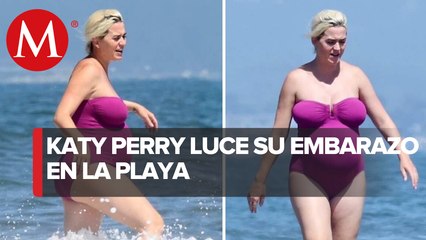 Así luce Katy Perry su embarazo en las playas de Malibu