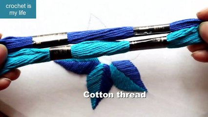 Hand Embroidery - Fancy Flower Embroidery |تصميم ورده بخيط وابره روعه
