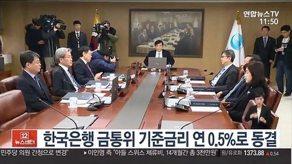 한국은행 금통위 기준금리 연 0.5%로 동결