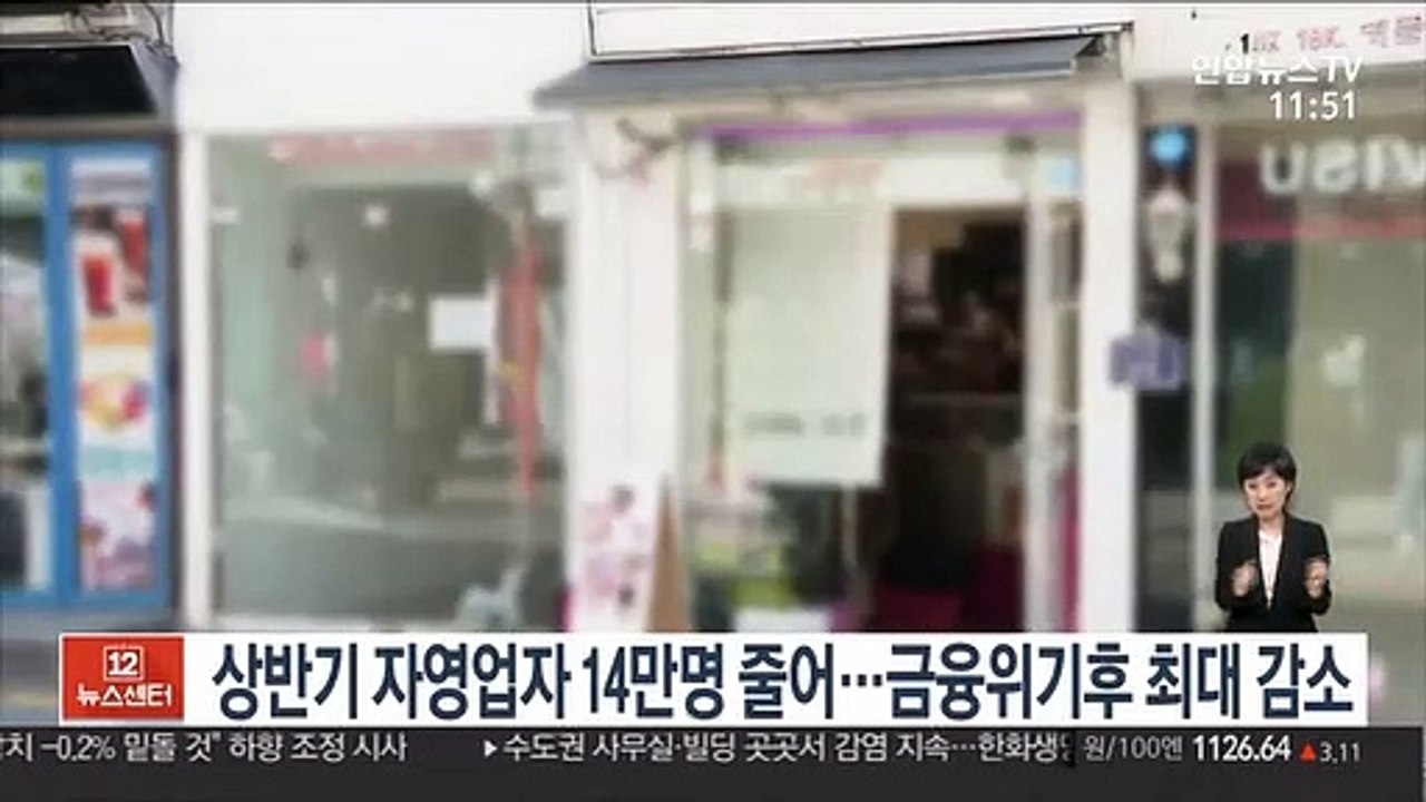 상반기 자영업자 14만명 줄어…금융위기후 최대 감소