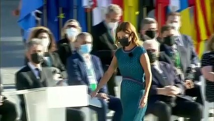 Aroa López, jefa de enfermería del Hospital Universitario Vall d'Hebron de Barcelona, ha ofrecido un discurso reconociendo la labor de los sanitarios de toda España