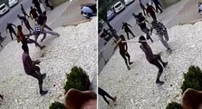 Kadıköy’de bıçaklı sopalı kavga güvenlik kamerasına yansıdı