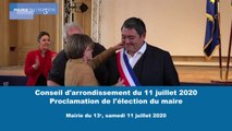 Proclamation de l'élection du maire - Conseil d'arrondissement - Samedi 11 juillet 2020