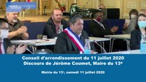 Discours de Jérôme Coumet Maire du 13e - Conseil d'arrondissement - Samedi 11 juillet 2020