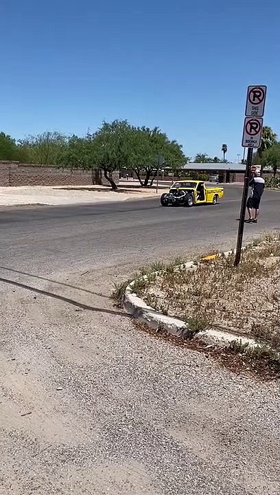 Datsun Drag Car Drives Straight Into Parked Car