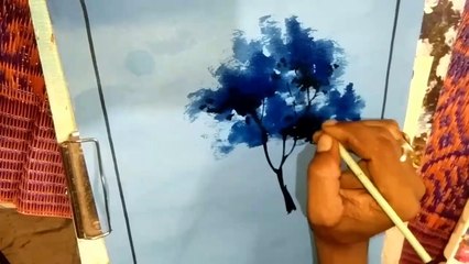Beautiful landscape drawing with water color --freehand step by step drawing