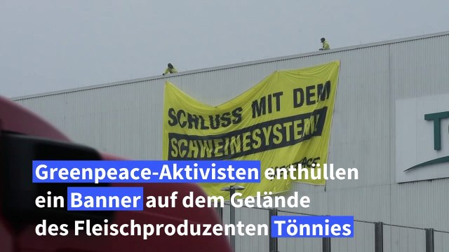 Greenpeace-Protest bei Tönnies gegen Schweinesystem