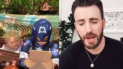 Chris Evans offre le bouclier de Captain America à un petit garçon qui a sauvé sa sœur