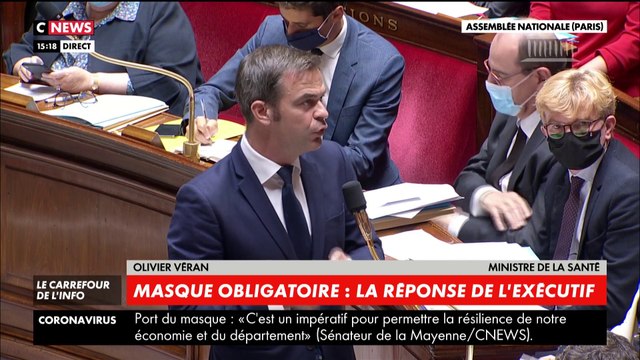 Olivier Véran : J'encourage les Français à porter un masque dans les lieux clos sans attendre