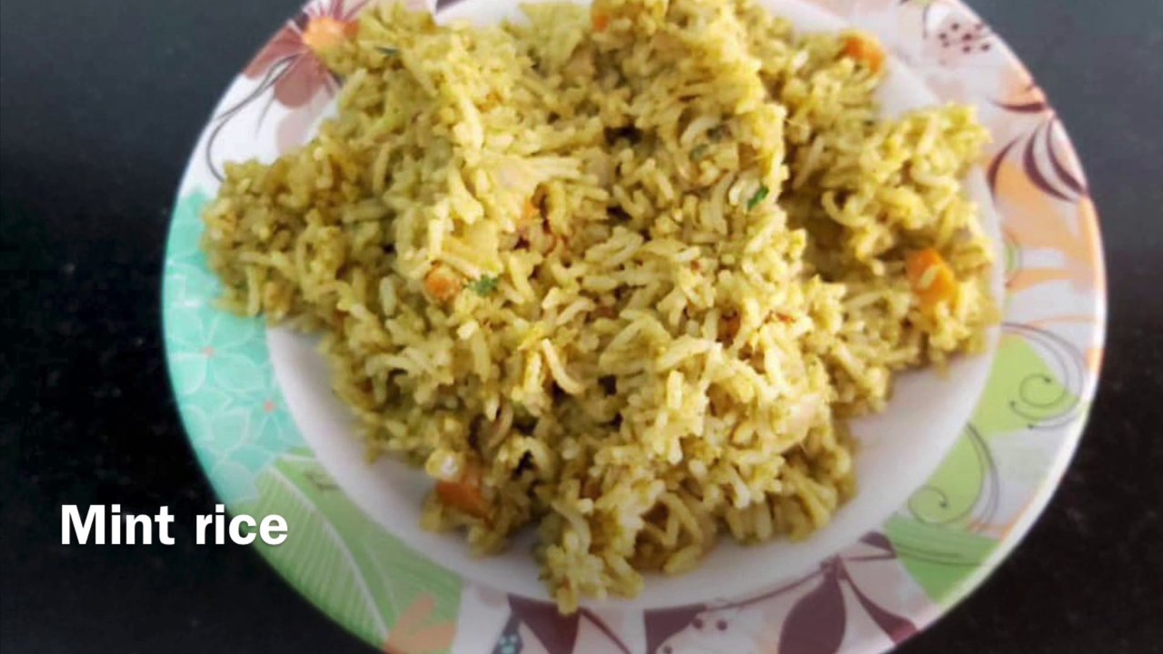 Mint rice ...kids lunch box...eat it for a lunch or dinner with English subtitles
