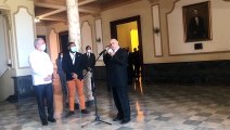 Hipólito Mejía se reúne con Danilo Medina en el Palacio Nacional