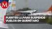 Viento arrastra avioneta en Aeropuerto de Querétaro; suspenden vuelos por lluvia