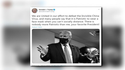 Llevar mascarillas es "patriótico", dice Trump