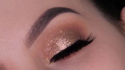 5 Minute Golden Pretty Eye Makeup Tutorial for Beginners!!