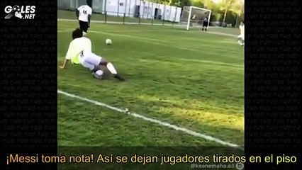 ¡Messi toma nota! Así se dejan jugadores tirados en el piso