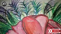 Oil Pastel Drawing __ Realistic Rose Drawing with Oil Pastels