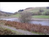 Ladybower reservoir, site of Derwent village, Peak District, Derbyshire, England
