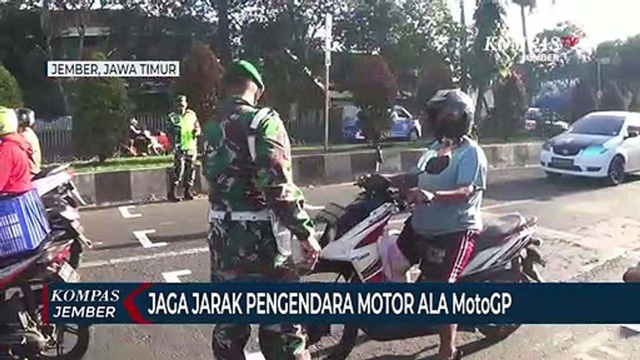 Jaga Jarak Pengendara Motor Ala Starting Grid Balap MotoGP