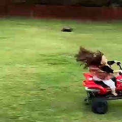 Doll Does Some Serious Stunt Driving on RC Car