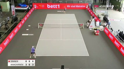 Jannik Sinner match point contro Khachanov - Credit: @Eurosport