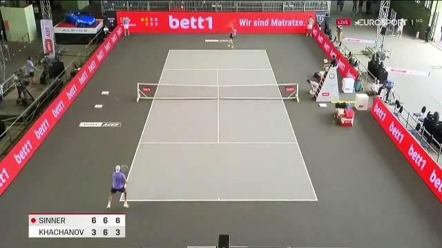 Jannik Sinner match point contro Khachanov - Credit: @Eurosport