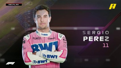 خروج سيارة سيرجيو بيريز خارج الحلبة بعد فقدانه التحكم