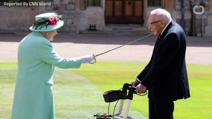 Queen Elizabeth Knights 100-year-old World War II Veteran