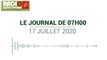 Journal de 7 heures du 17 juillet 2020 [Radio Côte d'Ivoire]