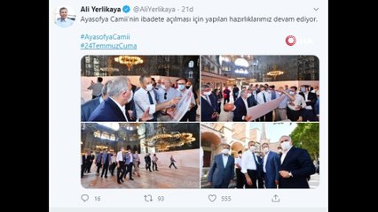 Vali Yerlikaya: 'Ayasofya Camii’nin ibadete açılması için yapılan hazırlıklarımız devam ediyor'