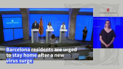 Reaction from Barcelona residents as they are urged to stay home after rise in virus cases
