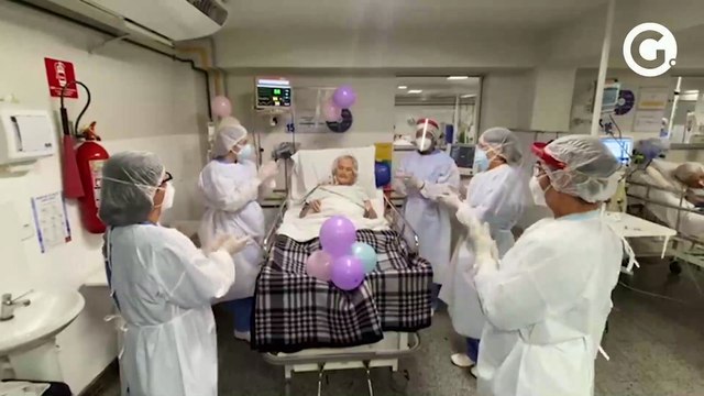 Idosa com Covid ganha festa de aniversário de 86 anos na UTI de hospital