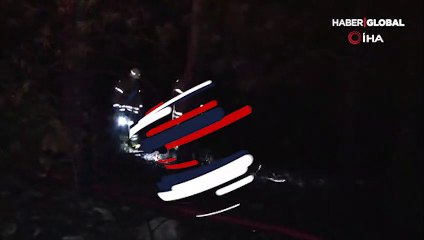 Deri sanayi sitesinin içindeki ormanlık alanda yangın