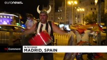 شاهد: أنصار ريال مدريد يحتفلون بتتويج النادي الملكي بلقب الليغا