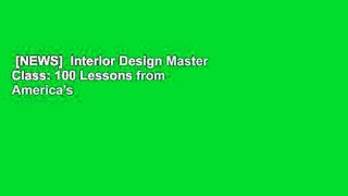 [NEWS]  Interior Design Master Class: 100 Lessons from America's Finest