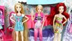 Barbie McDonalds Fastfood Morning Routine - Mermaid Ariel Barbie Rapunzel Bunk bed Bedroom