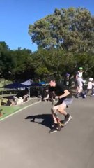 Guy Fails While Attempting Scooter Trick On Bumpy Road