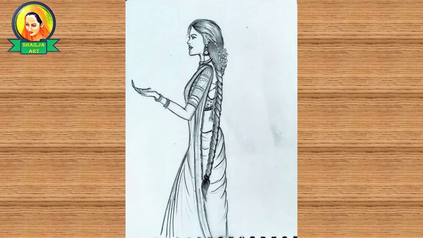 How to draw a Girl traditional - Pencil sketch