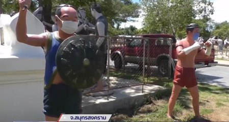 ปั้นหุ่น "นายกฯ-พล.อ.ประวิตร" ท่ามวยไทย เตือนการ์ดอย่าตก