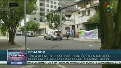 Rechazan cierre de empresa pública de correos en Ecuador