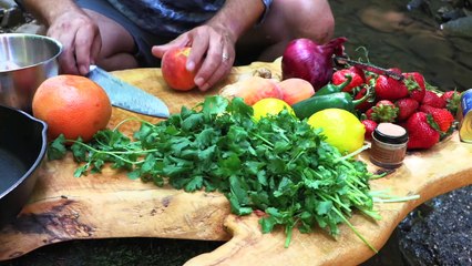Rock Bass Ceviche in Peach Tacos with The Outdoors Chef