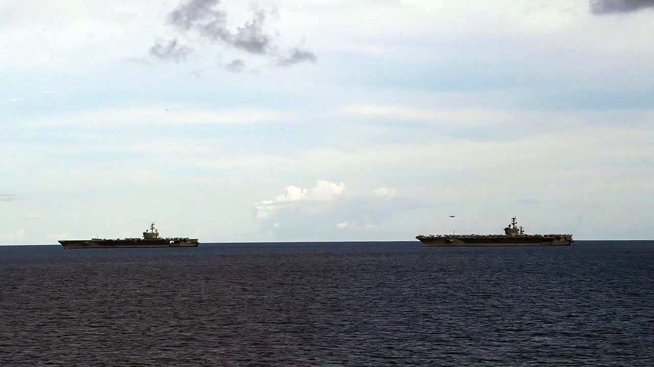 US Navy Aircraft Carrier • Dual Carrier Operations •  South China Sea July 6, 2020