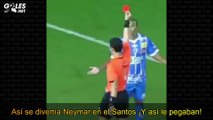Así se divertía Neymar en el Santos ¡Y así le pegaban!