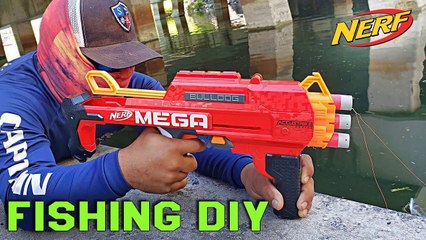 NERF GUN Fishing!!! DIY How to Catch Fish!