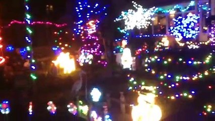 Christmas decorations, Lincolnshire England UK. A beautiful display of lights for charity