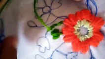 Hand embroidery tutorial  for beginners \\ flower stitches embroidery