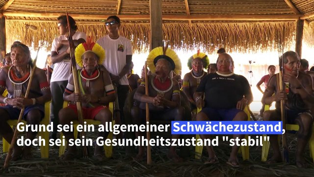 Uralter brasilianischer Häuptling Raoni im Krankenhaus